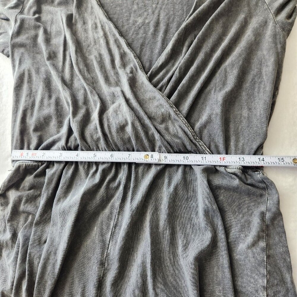 H&M Gray Romper Sz Medium Acid Wash Grunge Goth Punk Elastic Waist Short Sleeve - Picture 12 of 16